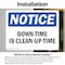 Signmission Down Time Is Clean-Up Time, 5 in W x Rectangle, Vinyl Decal OS-2PACK-NS-D-35-L-11538 - alternate 5